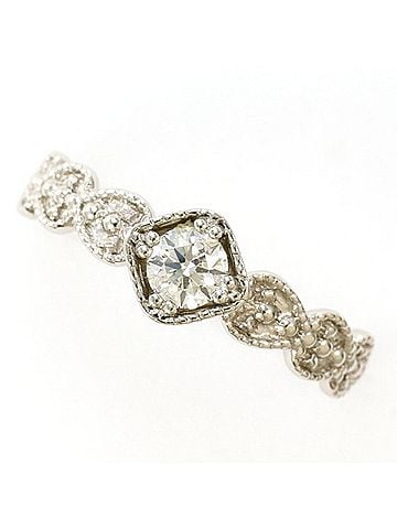 Unbranded PT900 Platinum Ring, 1 Diamond (0.210ct SI2 clarity), Certificate of Authenticity, Total Weight Approx. 3.1g, Used Jewelry, Like New Condition (view 1)