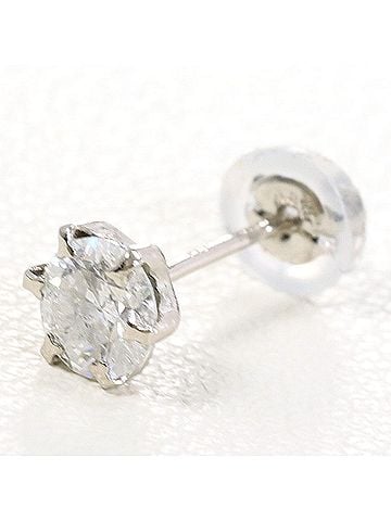 Unbranded PT900 Platinum Earring (Single Earring) with 0.35 ct Diamond, Total Weight 0.2g, Like New Condition. (view 1)