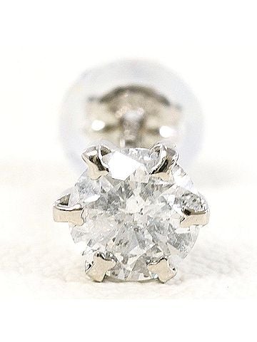 Unbranded PT900 Platinum Earring (Single Earring) with 0.35 ct Diamond, Total Weight 0.2g, Like New Condition. (view 2)