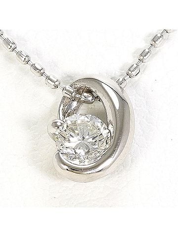 Unbranded PT900 Platinum / PT850 Necklace with 0.208ct Diamond, Total Weight 2.1g, 40cm, Like New Condition. (view 1)