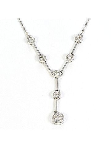 Unbranded PT900 Platinum / PT850 Necklace with 0.35ct Diamond, Total Weight 3.4g, 42cm, Like New Condition. (view 1)
