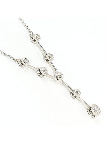 Unbranded PT900 Platinum / PT850 Necklace with 0.35ct Diamond, Total Weight 3.4g, 42cm, Like New Condition. (view 2)