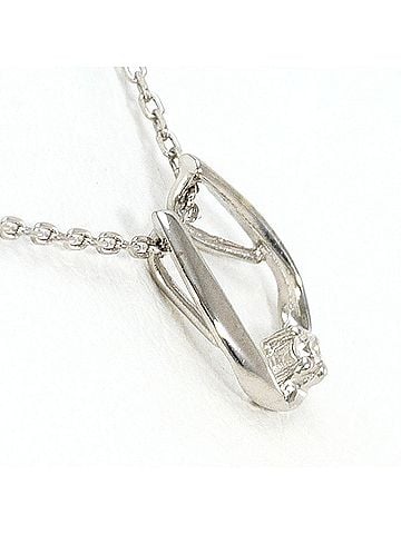 Unbranded K10 10K WG White Gold Necklace with 0.01ct Diamond, Total Weight 0.8g, 40cm, Jewelry (view 2)