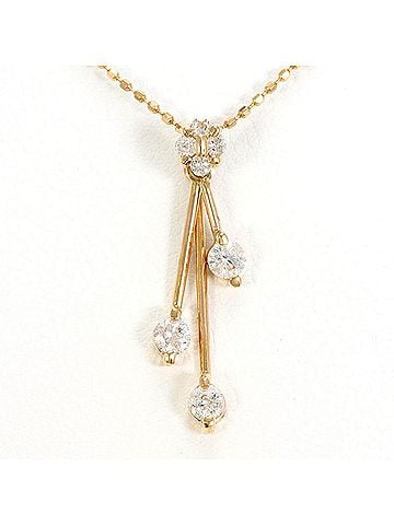 Unbranded K14 14K YG Yellow Gold Necklace with 0.29ct Diamond, Total Weight 1.8g, 39cm, Jewelry (view 1)