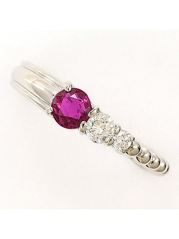 Unbranded PT900 Platinum Ring - Ruby 0.36 ct, Diamond 0.13 Total Weight 3.3g Jewelry (view 1)