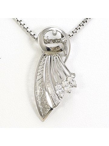 Unbranded Pm900 Platinum PT850 Necklace with 0.27ct Diamond, Certificate of Authenticity Included, Total Weight 11.3g, 41cm, Like New Condition (view 1)