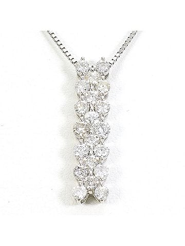 Unbranded PT900 Platinum / PT850 Necklace with 1.00 ct Diamond, Certificate of Authenticity Included, Total Weight 4.0g, 45cm, Like New Condition (view 1)