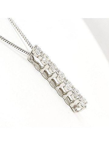 Unbranded PT900 Platinum / PT850 Necklace with 1.00 ct Diamond, Certificate of Authenticity Included, Total Weight 4.0g, 45cm, Like New Condition (view 2)