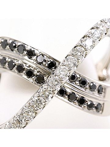Unbranded K10 10K WG White Gold Ring with Diamond and Black Diamond, Certificate of Authenticity Included, Total Weight 11.1g, Like New Condition (view 2)