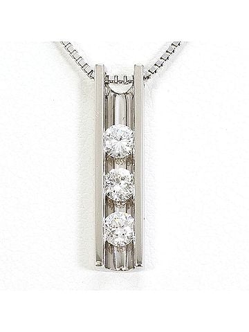 Unbranded PT900 Platinum / PT850 Necklace with 0.32 ct Diamond, Certificate of Authenticity Included, Total Weight 5.2g, 40cm, Like New Condition (view 1)