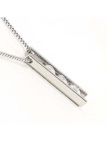 Unbranded PT900 Platinum / PT850 Necklace with 0.32 ct Diamond, Certificate of Authenticity Included, Total Weight 5.2g, 40cm, Like New Condition (view 2)