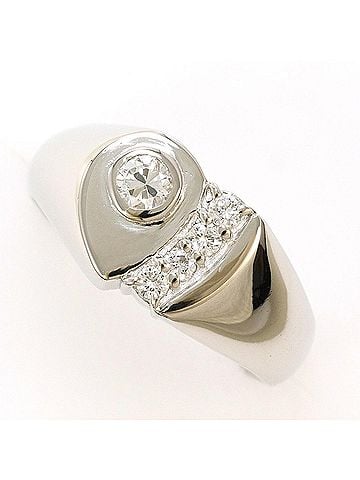 Unbranded Pm900 Platinum Ring with 1 Diamond (0.24 ct), Certificate of Authenticity, Total Weight 7.6g, Like New Condition. (view 1)