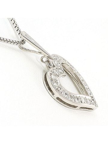Unbranded PT900 Platinum / PT850 Necklace with 0.51 ct Diamond, Certificate of Authenticity Included, Total Weight 8.9g, 42cm, Like New Condition (view 2)