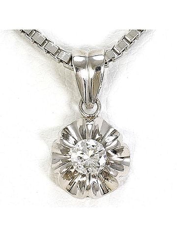 Unbranded Platinum (PT850) Necklace with 0.20ct Diamond (SI2 clarity), Certified, Total Weight 10.2g, 40cm Length, Like New Condition. (view 1)
