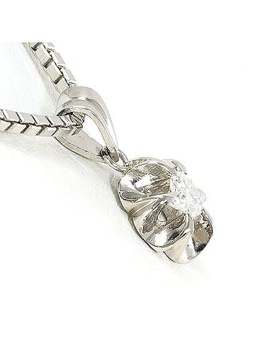 Unbranded Platinum (PT850) Necklace with 0.20ct Diamond (SI2 clarity), Certified, Total Weight 10.2g, 40cm Length, Like New Condition. (view 2)