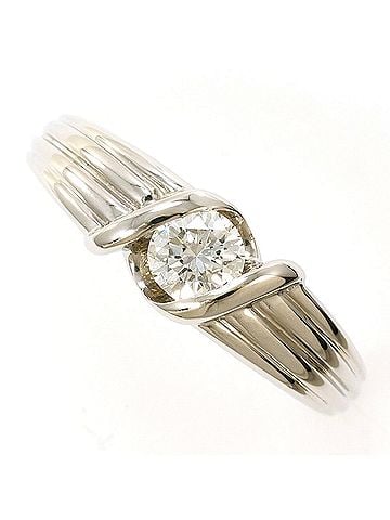 Unbranded PT900 Platinum Ring, 1 Diamond, 0.375ct VS1 Clarity, Certified, Total Weight 6.2g, Like New Condition. (view 1)