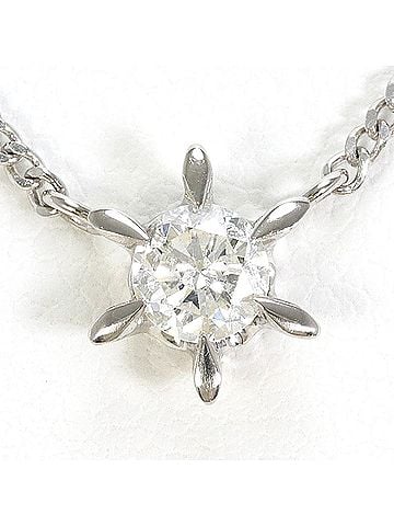 Unbranded PT850 Platinum Necklace with 0.35ct Diamond (I1 clarity), Certificate of Authenticity, Total Weight 3.7g, 41cm Length, Like New Condition. (view 1)