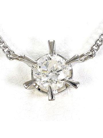 Unbranded PT850 Platinum Necklace with 0.404ct Diamond (I1 clarity), Certificate of Authenticity, Total Weight 2.9g, 41cm Length, Like New Condition. (view 1)