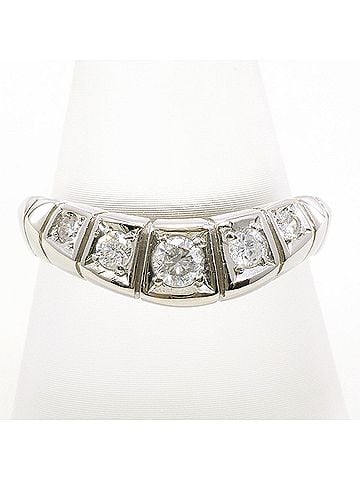 Unbranded PT900 Platinum Ring with 1 Diamond (no carat marking), Certificate of Authenticity, Total Weight 5.6g, Like New Condition. (view 1)