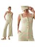 Anthropologie Checkered-gingham Green Pink Jumpsuit Size 14 - photo 1