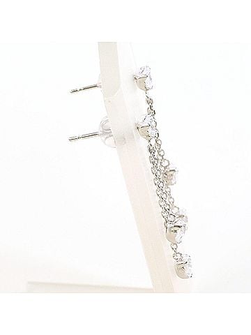 Unbranded K14 14K WG White Gold Earrings with Zirconia, Total Weight 0.7g, Like New Condition (view 2)