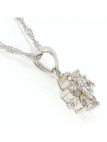 Unbranded PT900 Platinum / PT850 Necklace with Brown Diamond (no carat marking), Total Weight 3.3g, 40cm, Like New Condition. (view 2)