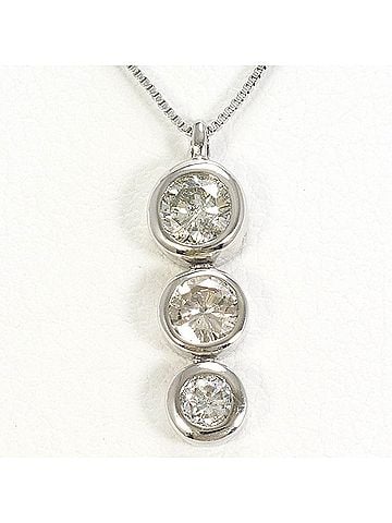 Unbranded PT900 Platinum / PT850 Necklace with 0.50 ct Diamond, Total Weight 2.2g, 40cm, Like New Condition. (view 1)