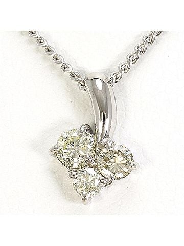 Unbranded PT900 Platinum Pm850 Necklace with 0.30 ct Yellow Diamond, Total Weight 3.7g, 41cm, Like New Condition. (view 1)