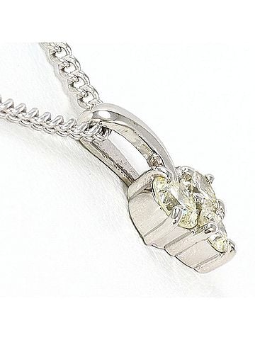 Unbranded PT900 Platinum Pm850 Necklace with 0.30 ct Yellow Diamond, Total Weight 3.7g, 41cm, Like New Condition. (view 2)