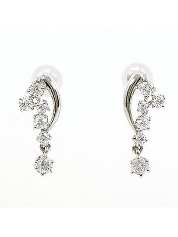 Unbranded PT900 Platinum Earrings with 0.25 ct Diamonds, Total Weight 2.6g, Like New Condition. (view 1)