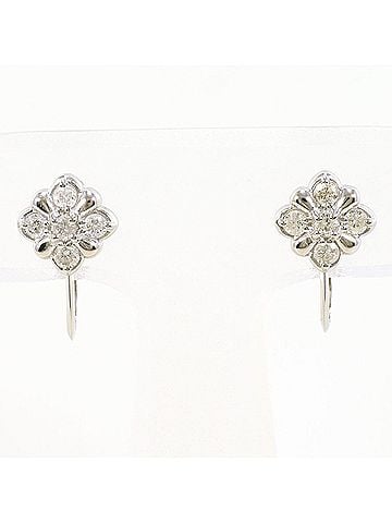 Unbranded PT850 Platinum Earrings with 0.15 ct Diamonds, Total Weight 2.9g, Like New Condition. (view 1)