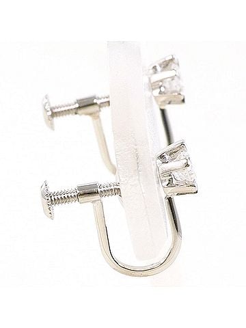 Unbranded PT900 Platinum Earrings with 0.15 ct Diamonds, Total Weight 1.6g, Like New Condition. (view 2)