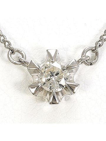 Unbranded PT850 Platinum Necklace with 0.21ct Diamond, Total Weight 2.9g, 38cm, Like New Condition. (view 1)