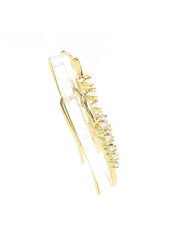 Unbranded K14 14K YG Yellow Gold Earrings with Zirconia, Total Weight 1.6g, Like New Condition (view 2)