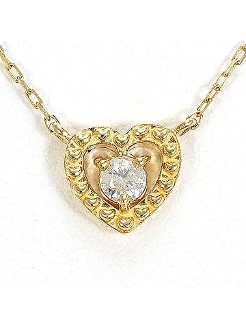 Unbranded K10 10K YG Yellow Gold Necklace with 0.05ct Diamond, Total Weight 0.7g, 40cm, Like New Condition (view 1)