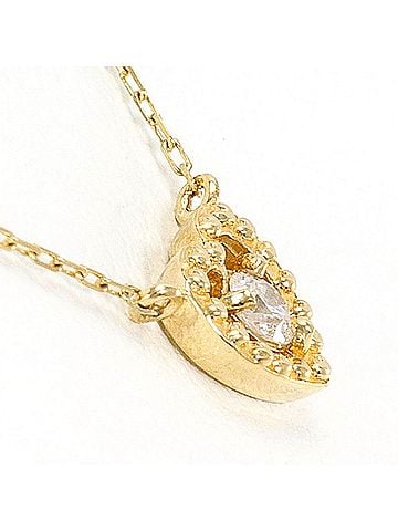 Unbranded K10 10K YG Yellow Gold Necklace with 0.05ct Diamond, Total Weight 0.7g, 40cm, Like New Condition (view 2)