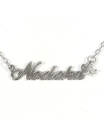 Unbranded K10 10K WG White Gold Necklace with 0.01ct Diamond, Total Weight 1.4g, 42cm, Like New Condition (view 1)