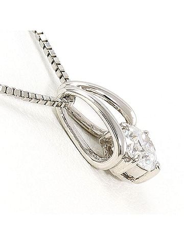 Unbranded PT900 Platinum / PT850 Necklace with 0.321ct Diamond (VS2 clarity), Certified, Total Weight 2.8g, 40cm Length, Like New Condition. (view 2)
