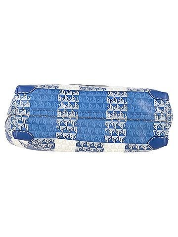 Anya Hindmarch Anya Hindmarch I Am A Plastic Bag Small Leather-Trimmed Printed Tote in Blue Coated-Canvas (view 2)