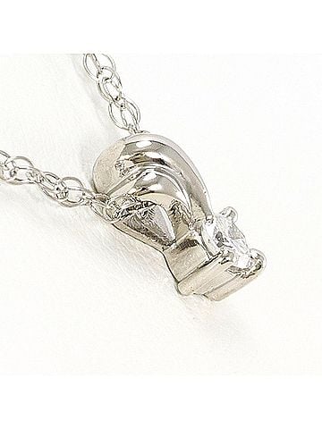 Unbranded PT900 Platinum / PT850 Necklace with 0.080ct Diamond, Total Weight 1.9g, 40cm, Like New Condition (view 2)