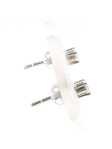 Unbranded PT850 Platinum Earrings with Diamonds (no carat marking), Total Weight 0.6g, Like New Condition. (view 2)