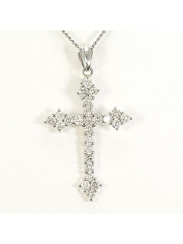 Unbranded PT900 Platinum / PT850 Necklace with 1.00ct Diamond, Certificate of Authenticity Included, Total Weight 5.9g, 44cm, Like New Condition (view 1)