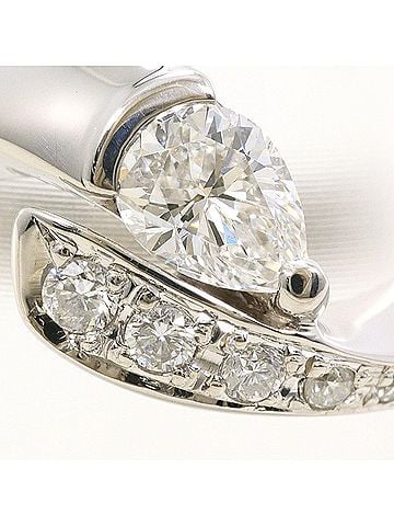 Unbranded PT900 Platinum Ring with 0.32ct Diamond and 0.08ct (VS1 clarity, certified), Total Weight 5.6g, Like New Condition. (view 2)