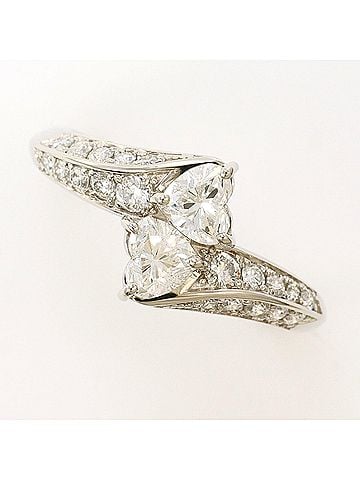 Unbranded PT900 Platinum Ring, 1 Diamond (0.323ct) and 0.327ct, with Appraisal Certificate, Total Weight 4.8g, Like New Condition. (view 1)