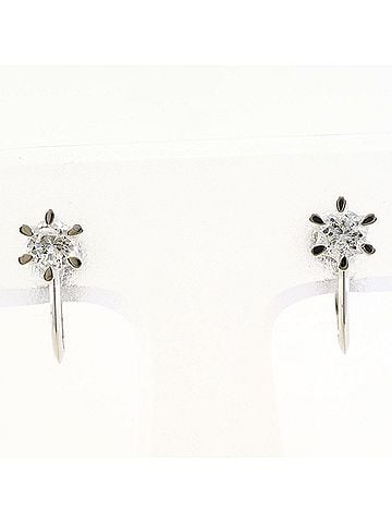 Unbranded PT850 Platinum Earrings with 0.18ct Diamonds, Total Weight 1.9g, Like New Condition. (view 1)