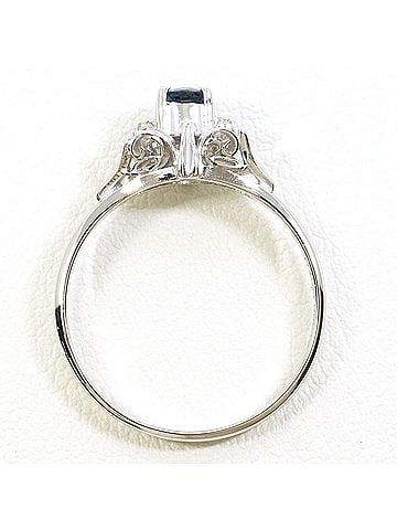 Unbranded PT900 Platinum Ring, Sapphire 0.30ct, Diamond 0.03ct, Total Weight 3.0g, Like New Condition. (view 2)