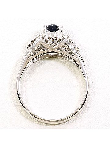 Unbranded Pm850 Platinum Ring, 1 Sapphire 0.43ct, Diamond 0.03ct, Total Weight 4.5g, Like New Condition. (view 2)