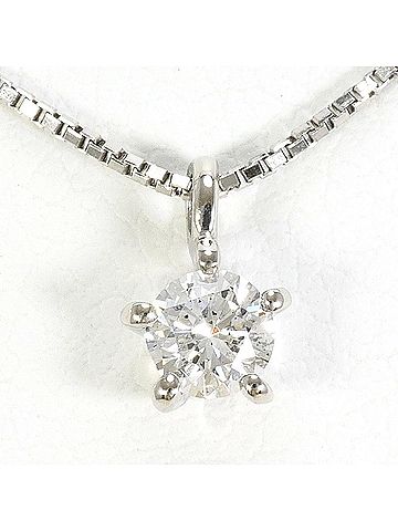 Unbranded PT Platinum PT850 Necklace with 0.18ct Diamond, Total Weight 2.5g, 45cm, Like New Condition (view 1)