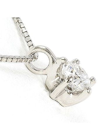 Unbranded PT Platinum PT850 Necklace with 0.18ct Diamond, Total Weight 2.5g, 45cm, Like New Condition (view 2)