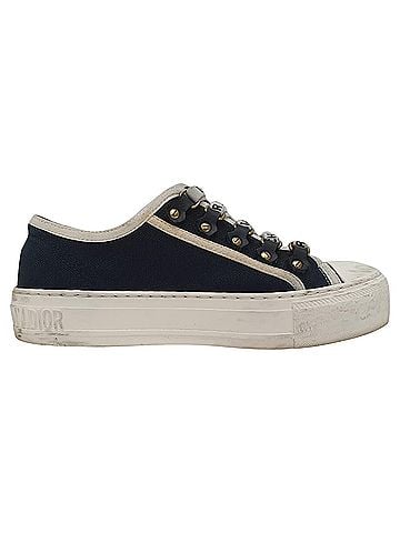 Christian Dior  Dior Walk 'n' Dior Sneakers in Navy Blue Cotton (view 1)
